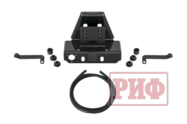 Бампер РИФ силовой задний Toyota Land Cruiser 200 2012-2015 с квадратом под фаркоп и фонарями, стандарт