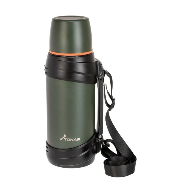 2 Термос ТОНАР 2000ML хаки (дополн.пласт.чашка, ручка)