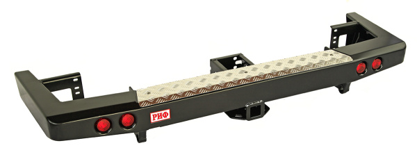 Бампер РИФ задний УАЗ Патриот 2015+ с квадратом под фаркоп и фонарями стандарт Бампер РИФ задний УАЗ Патриот 2015+ с квадратом под фаркоп и фонарями стандарт