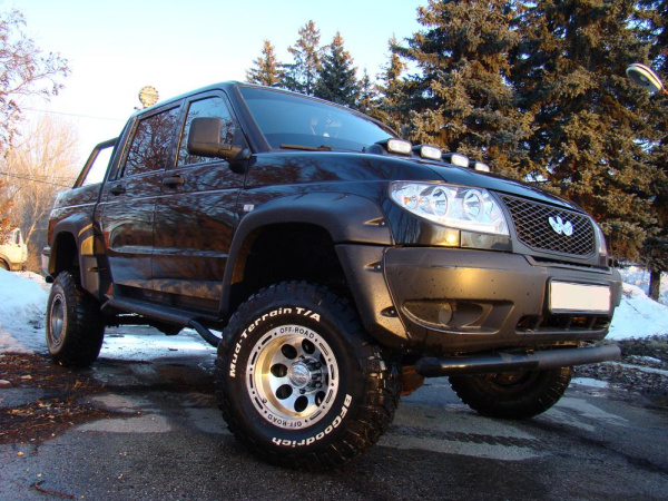 Расширители колёсных арок УАЗ Пикап (с накладками на передний бампер) дорестайлинг