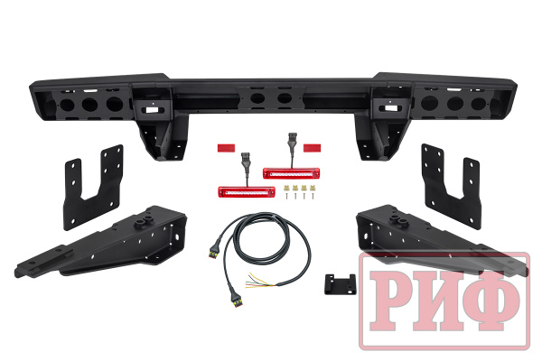 Бампер РИФ силовой задний для ГАЗ Соболь NN с фонарями, возмож. устан. фаркопа, стандарт