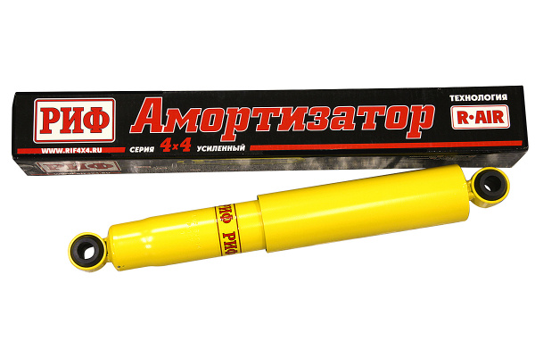 Амортизатор усиленный РИФ задний Toyota Hilux 2005-2014, TLC 60-70 (рессорная подвеска), Sollers ST6, ST8, Jac T6, T8 лифт 0-45 мм и Jac T9 штатный