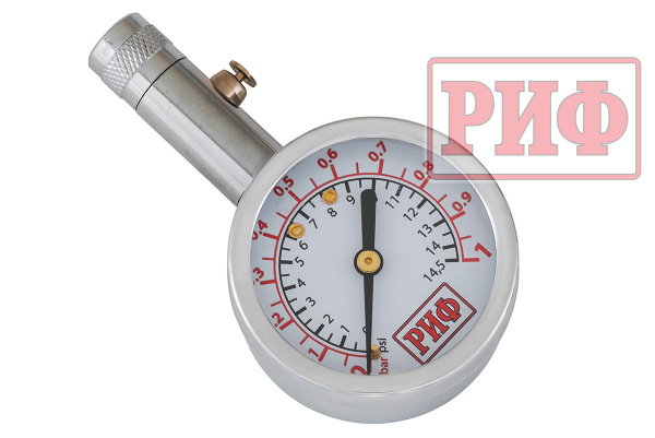 Манометр 2" РИФ (серебр.) от 0 до 1 атм.