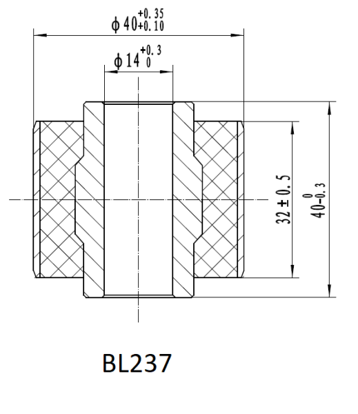 Втулка амортизатора РИФ SA237, SA221, SA238, (с маркировкой 1) нижняя, Toyota Hilux VII, Prado 120 / Sollers ST6 / JAC T6,T9 / Isuzu D-max