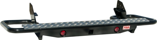 Бампер РИФ силовой задний Mitsubishi L200 2005-2015 (кузов 1350 мм) с квадр. под фаркоп и фонарями трубный