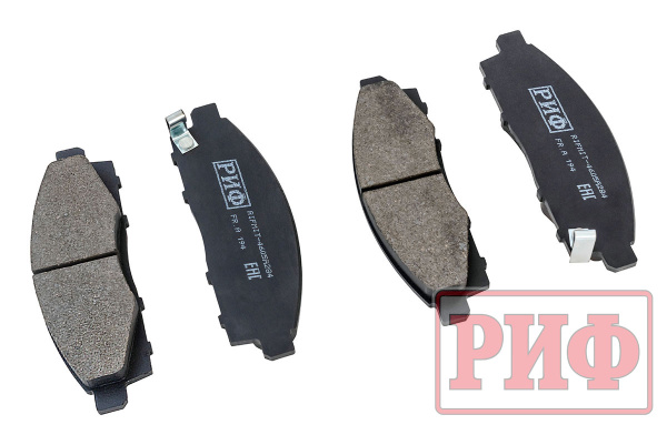 Колодки тормозные передние РИФ Mitsubishi L200 2005+, Pajero Sport 2008-2015 OEM 4605A284, 4605B233, 4605A198