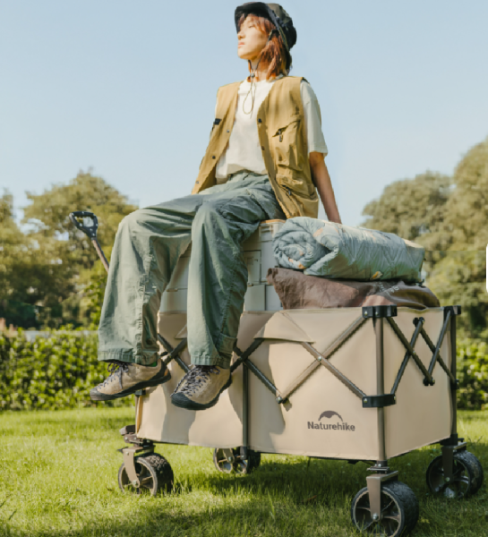 Тележка туристическая Naturehike Rubiks Cube 100х65,5х108 см, 190 л, бежевая