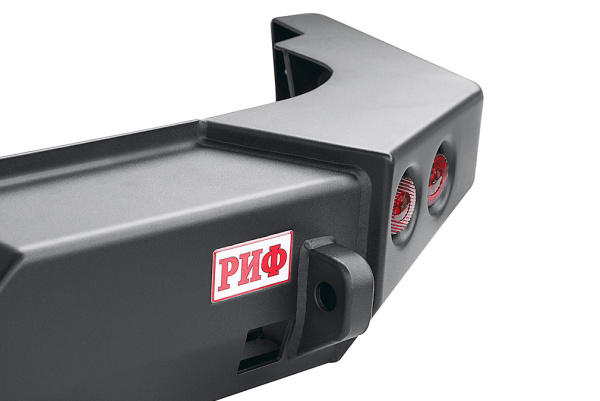 Бампер РИФ задний Jeep Wrangler JK 2006+ с квадратом под фаркоп и фонарями, стандарт Бампер РИФ задний Jeep Wrangler JK 2006+ с квадратом под фаркоп и фонарями, стандарт