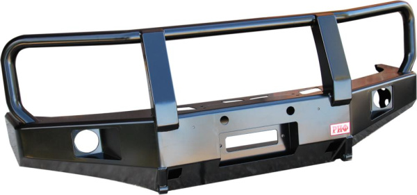 Бампер РИФ силовой передний Nissan Navara D40/Pathfinder R51 (2004-2009) с доп. фарами и защитной дугой