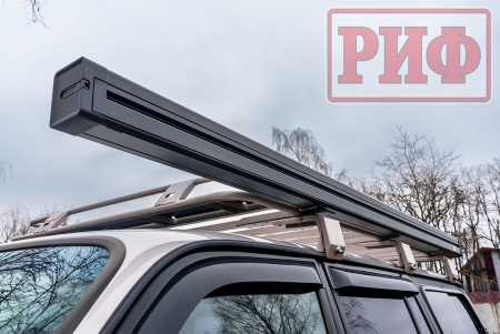 Маркиза автомобильная РИФ 2,5х2,5 м полуавтомат (винил) темно-серая