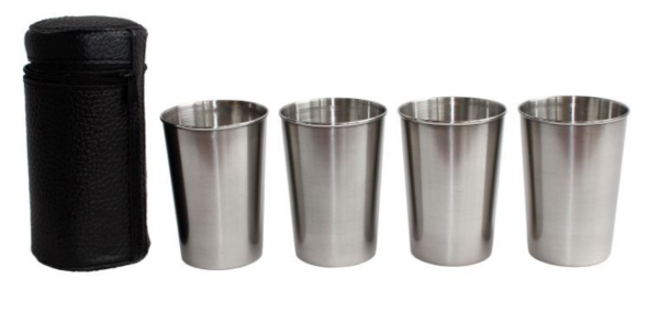 Набор стопок (4 шт.), в чехле, объём: 70 мл, нерж. сталь, Дружба