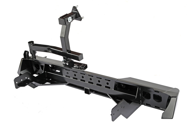 Бампер РИФ силовой задний Mitsubishi L200 2015-2019 с квадратом под фаркоп, калиткой, фонарями, подсветкой номера