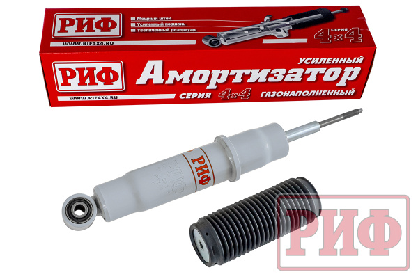 Амортизатор РИФ передний газовый Mitsubishi Pajero III/IV 2000+ штатный и лифт 0-40 мм