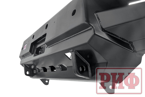 Бампер РИФ силовой передний Mitsubishi Pajero Sport 2015-2020 под доп. фары и парктроник (фары в комплект не входят)