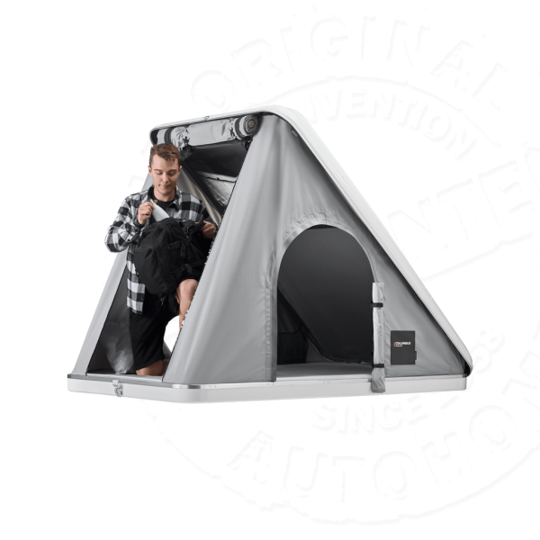 1 Палатка на крышу автомобиля AUTOHOME COLUMBUS VARIANT X-LARGE, тент серый, лестница 215 мм