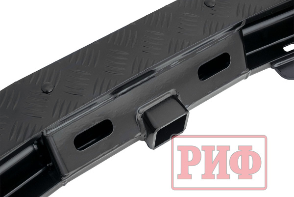 Бампер задний силовой/защита штатного бампера РИФ Renault Duster 2015-2020 c квадратом под фаркоп