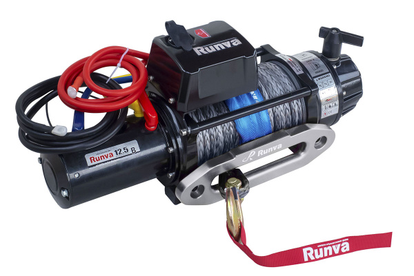 Лебёдка электрическая 24V Runva EWB12500SSR24V 5670 кг (влагозащищенная) синтетический трос