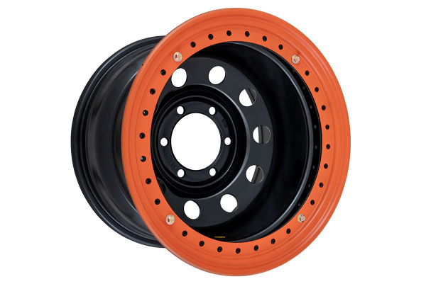 Диск усиленный стальной черный 6x139,7 10xR16 d110 ET-44 с бедлоком (оранжевый)