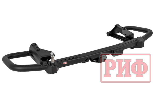 Бампер РИФ силовой задний Toyota Land Cruiser 200 2007-2015 c квадратом под фаркоп, калиткой и подсветкой номера, стандарт