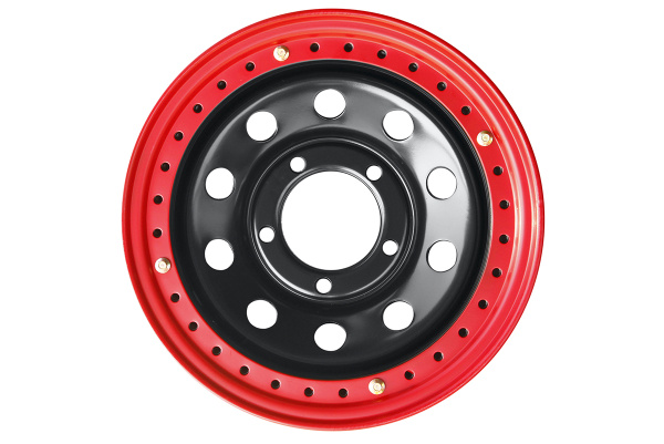 Диск усиленный Toyota Land Cruiser 100/105 стальной черный 5x150 8xR16 d113 ET-14 с бедлоком (красный)