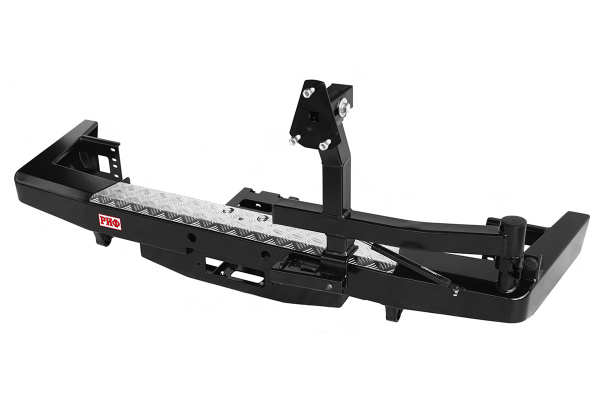 Бампер РИФ силовой задний УАЗ Патриот 2015+ с площадкой под лебедку и калиткой, лифт 65 мм