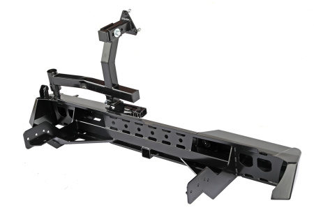 Бампер РИФ силовой задний Mitsubishi L200 2015-2019 с квадратом под фаркоп, калиткой, подсветкой номера