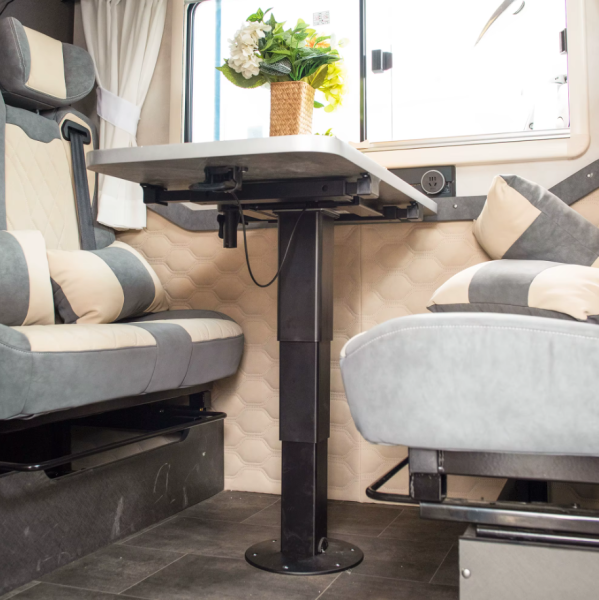 Нога телескопическая для стола в автодом, черная, 2 стороны регулировки