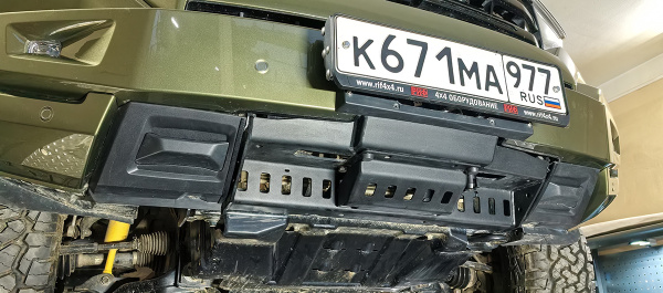 Площадка РИФ под лебёдку с защитой радиаторов в штатный бампер TANK 400