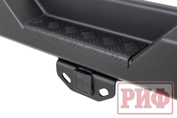 Бампер РИФ силовой задний Jeep Wrangler JL 2018+ с квад. под фарк. под штат. фонари, низ. пер. крыл.