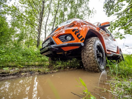 Бампер передний силовой/защита штатного бампера РИФ УАЗ Патриот 2015+ с защитой рулевых тяг стандарт