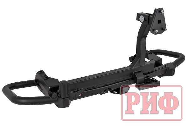 Бампер РИФ силовой задний Toyota Land Cruiser 200 2007-2015 c квадратом под фаркоп и калиткой, стандарт