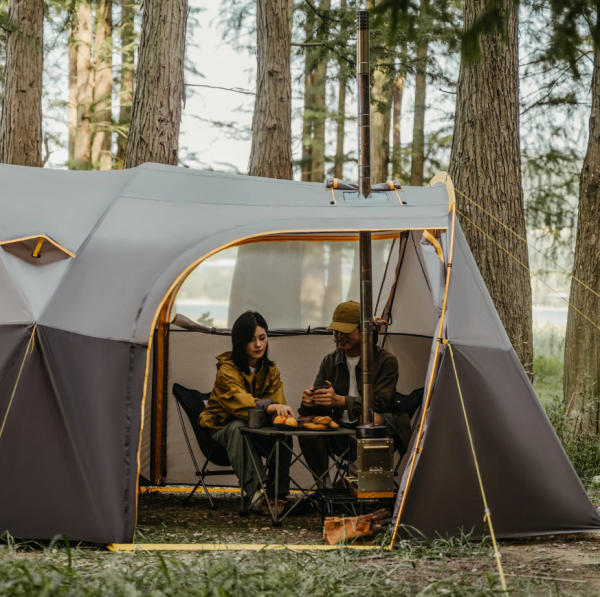 4 Палатка Naturehike KOTA 6, 6-местная, алюминиевый каркас, серо-коричневая