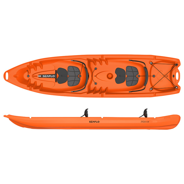 Каяк SEAFLO Explorer XL семейный 2+2, 11,2 (340 см), тип Sit-On-Top, оранжевый