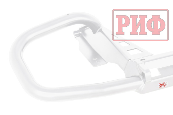 Бампер РИФ силовой задний Toyota Land Cruiser Prado 150 c квадратом под фаркоп (белый)