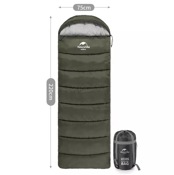 2 Мешок спальный Naturehike U350S, (190х30)х75 см, (правый) (ТК: -3C), темно-зеленый 2 Мешок спальный Naturehike U350S, (190х30)х75 см, (правый) (ТК: -3C), темно-зеленый