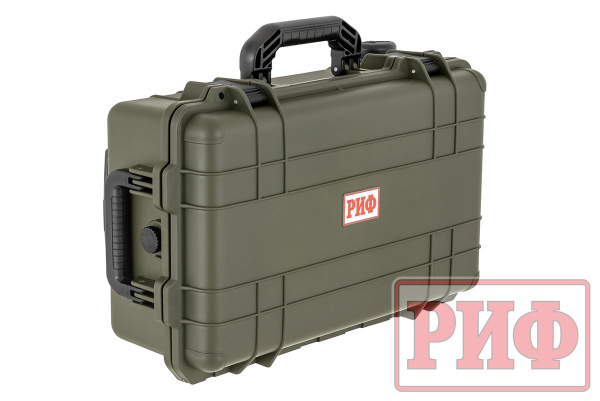 Кейс защитный ударопрочный РИФ 530х355х255 мм на колесах с телескопической ручкой IP67, цвет хаки