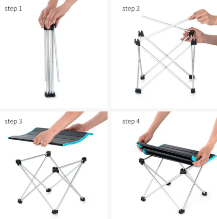 Стол туристический Naturehike складной, 68х46х40,5 см, чёрный