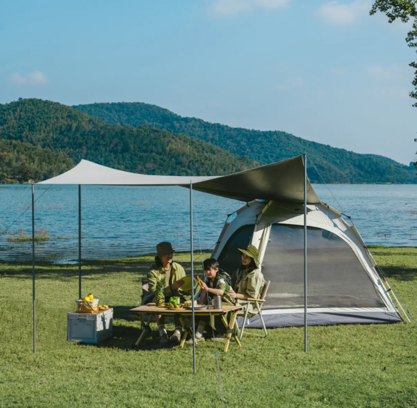 2 Палатка Naturehike Ango 4-местная, быстросборная, серая