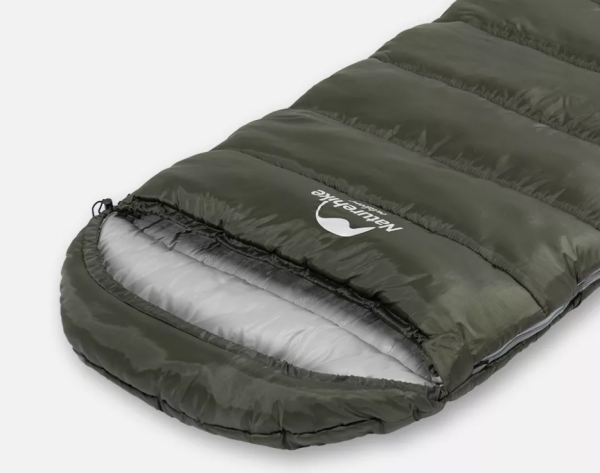 Мешок спальный Naturehike U150, 220х75 см, (ТК: +11C), (правый), темно-зеленый