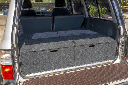 Органайзер в багажник для Toyota Land Cruiser 80 (2 выдвижных ящика+спальник)