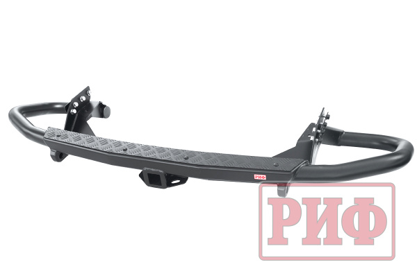 Бампер РИФ задний силовой/защита штатного бампера Mitsubishi Pajero Sport 2015-2020 c квадратом под фаркоп