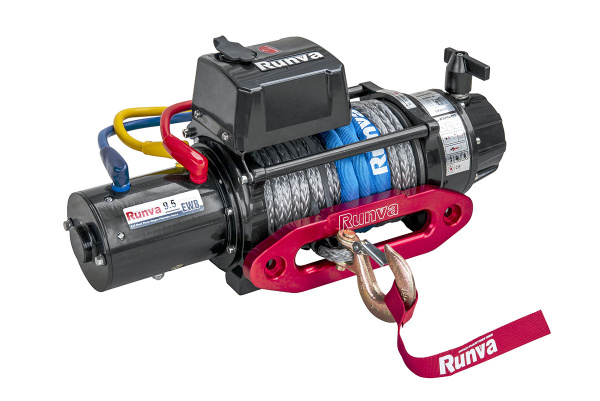 Лебёдка электрическая 24V Runva EWB9500SSR24V 4350 кг влагозащищенная, синтетический трос