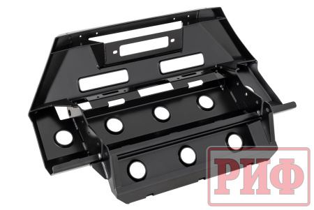 Полубампер передний силовой/защита штатного бампера РИФ для УАЗ Патриот 2015+ с защитой рулевых тяг (центр. часть)