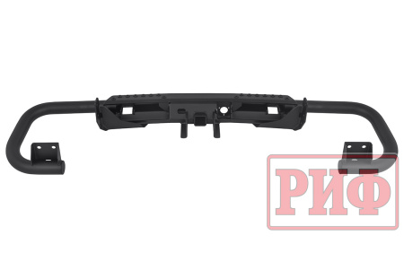 Бампер задний силовой/защита штатного бампера РИФ УАЗ Патриот 2015+ с квадратом под фаркоп, стандарт
