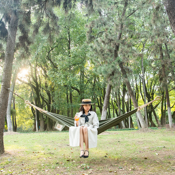 2 Гамак Naturehike, туристический, хлопковый, зеленый